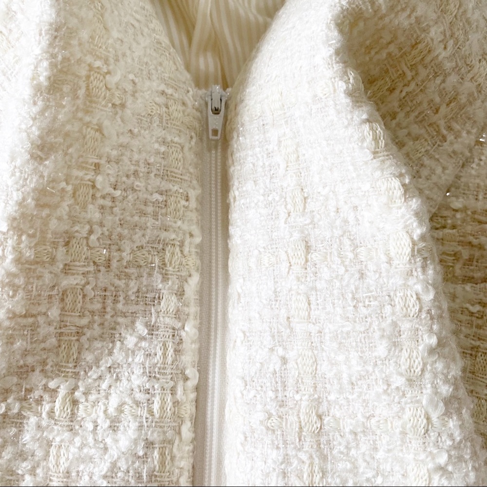 VERONICA BEARD Cutaway Dickey Tweed Jacket 10 Ivory NEW NWOT - Picture 11 of 11